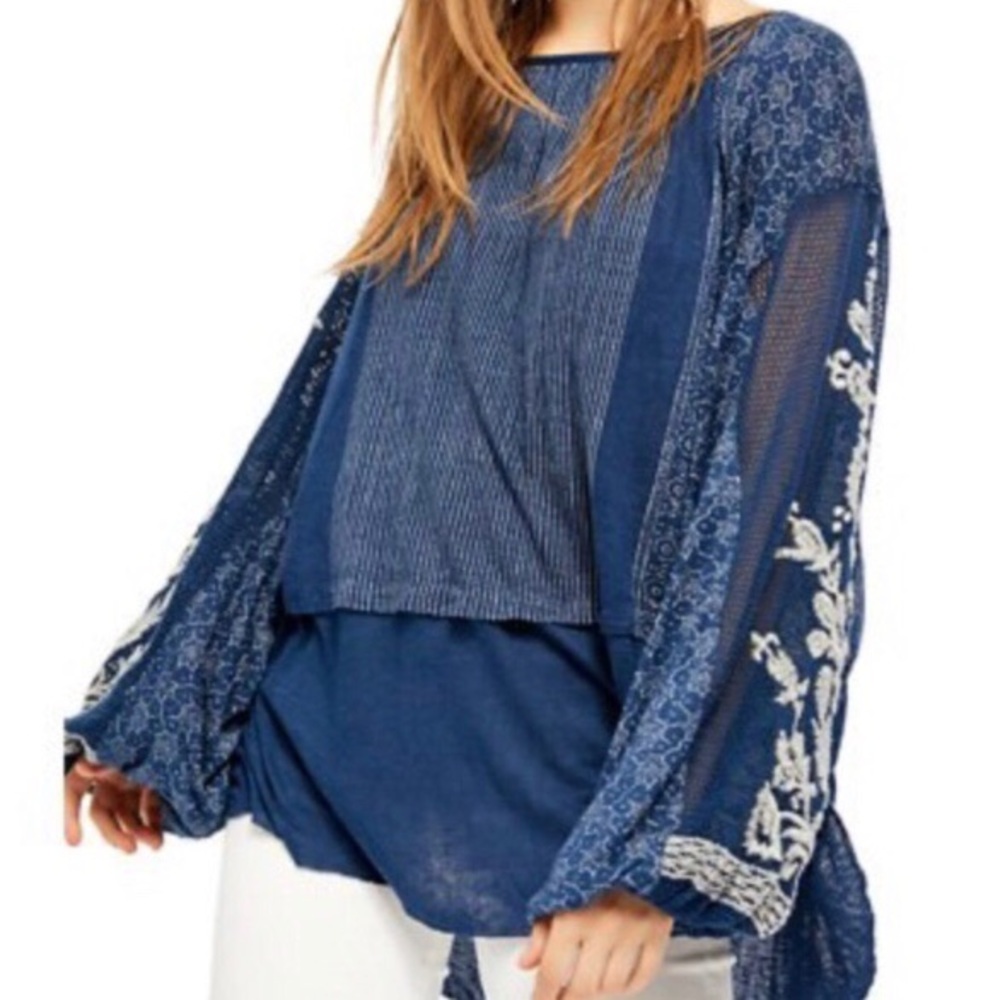 Free People Indigo Dreams Top NWT